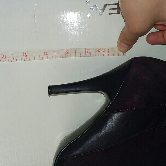 Purple suede high heeled boots - Picture 5 of 8